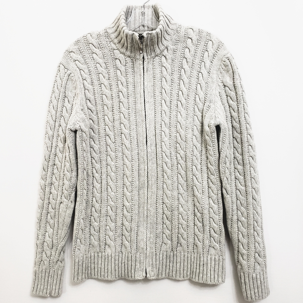 Nwot Brunella Gori Gray Lambswool Zip front Sweater